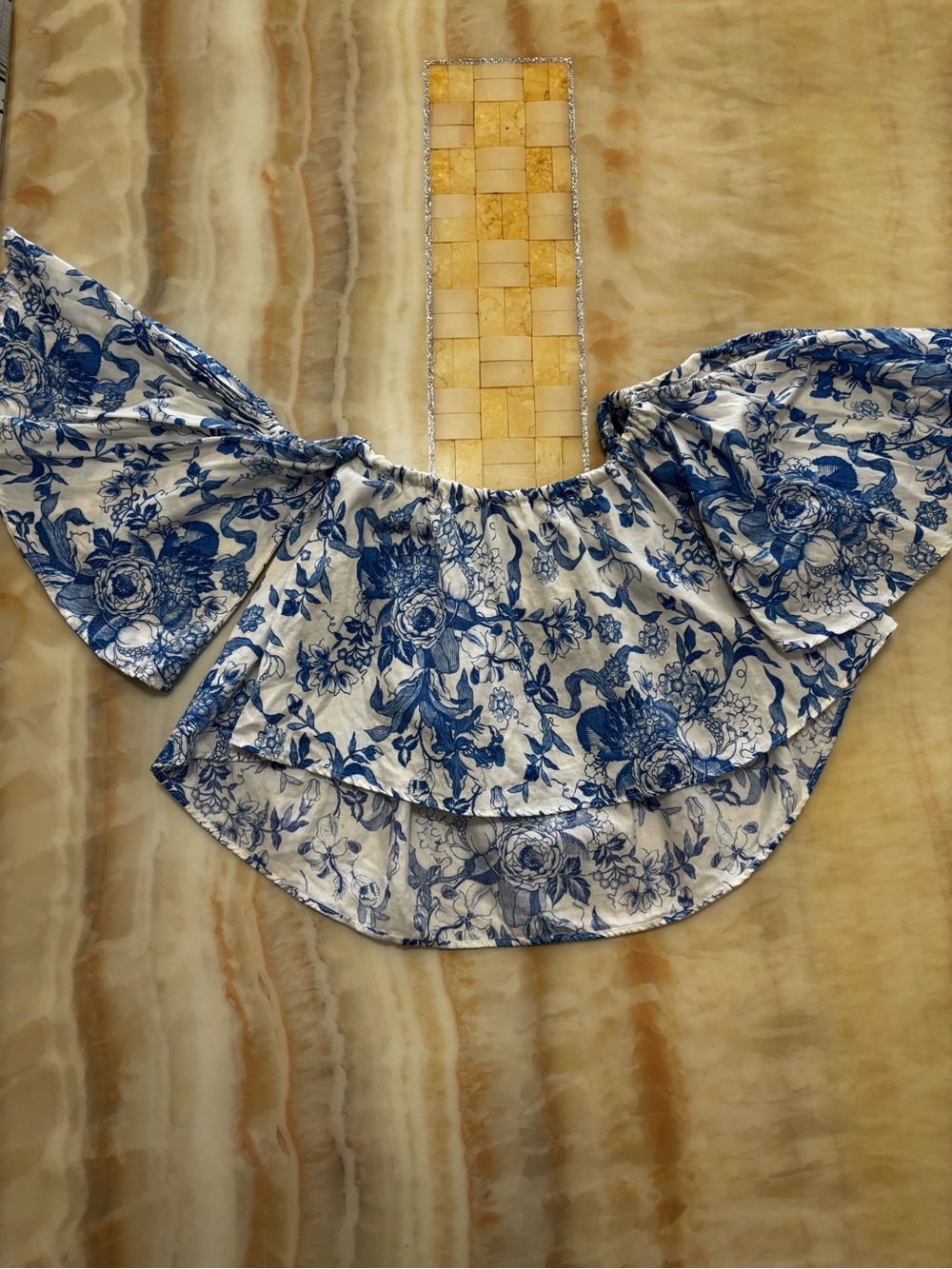 Zara Off Shoulder Floral Cropped Top